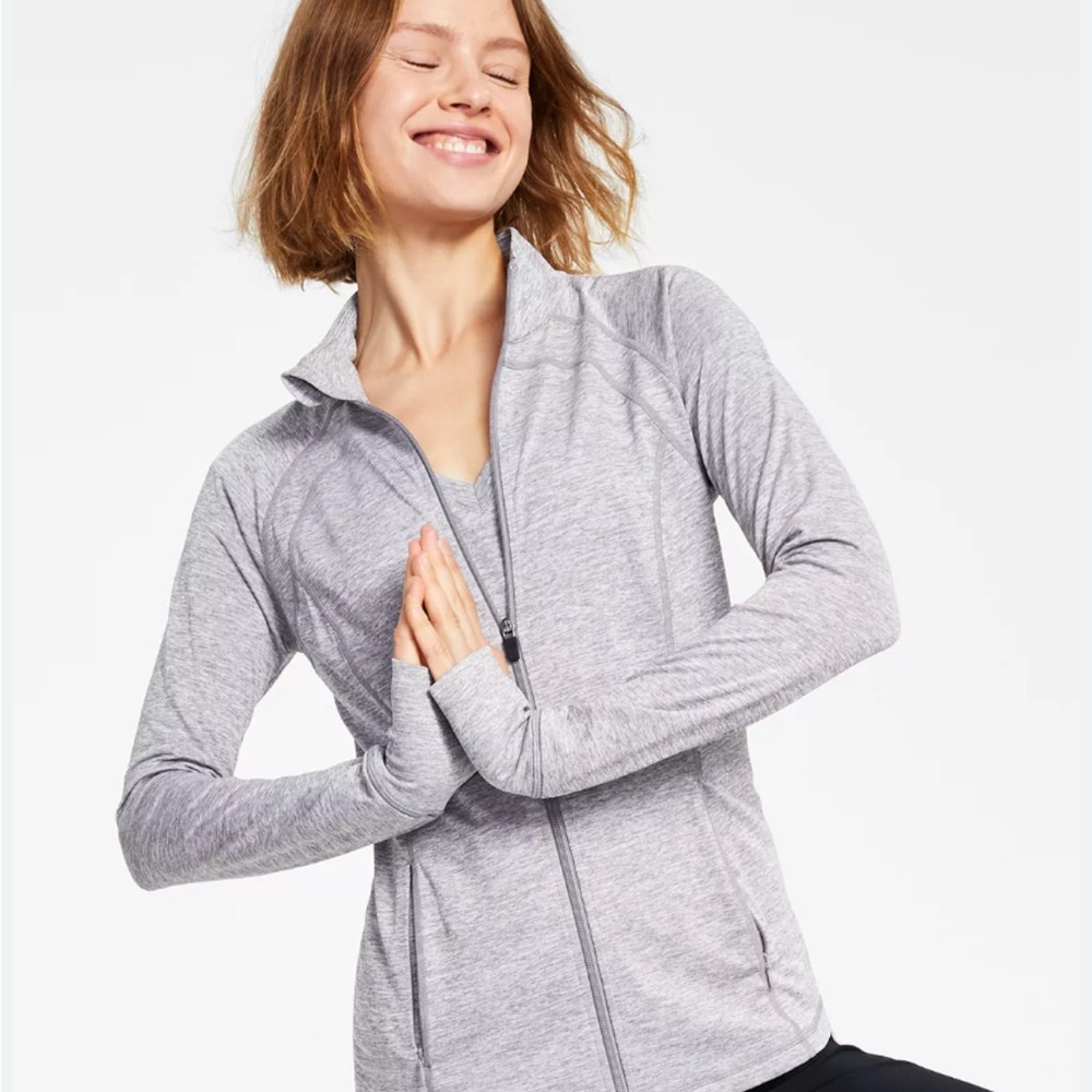 Ideology Women's Heather Gray Zip-Up Hoodie